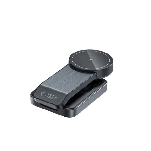 Ładowarka indukcyjna 3w1 ze stojakiem na smartfon Apple Watch AirPods MagSafe - czarna