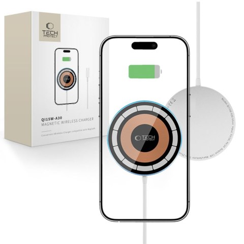 Ładowarka indukcyjna z kablem USB-C MagSafe - srebrna