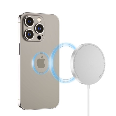 Ładowarka indukcyjna z kablem USB-C MagSafe - srebrna