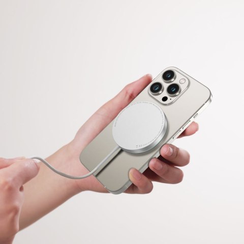Ładowarka indukcyjna z kablem USB-C MagSafe - srebrna