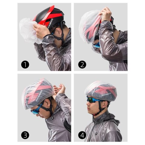 Pokrowiec przeciwdeszczowy na kask rowerowy czarny