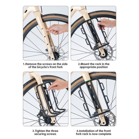 Półka rowerowa na torby na widelec rowerowy - czarna