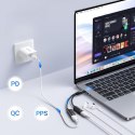 Adapter rozdzielacz audio 2w1 USB-C audio ładowanie - czarny