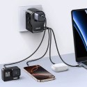 Adapter sieciowy podróżny z ładowarką USB-C USB-A 65W - czarny