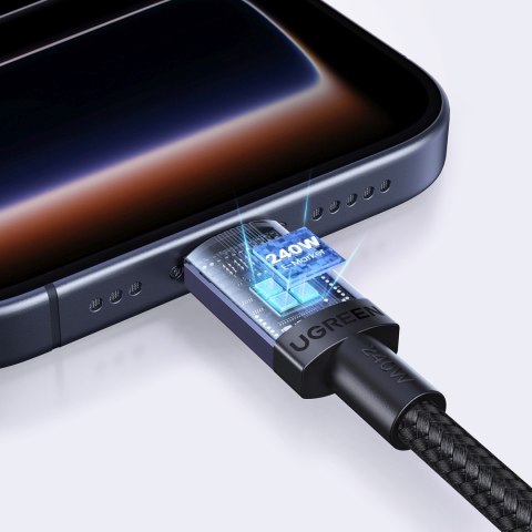 Kabel przewód USB-C PD 240W 1m - czarny