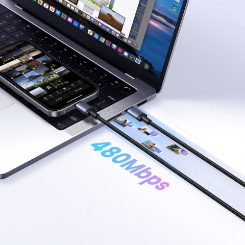 Kabel przewód USB-C PD 240W 3m - czarny