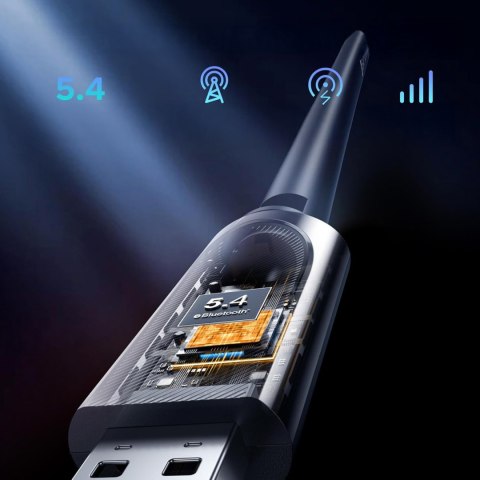 Karta sieciowa adapter bezprzewodowy WiFi 6 z Bluetooth 5.4 - czarny