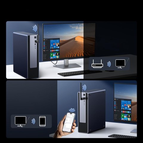 Karta sieciowa adapter bezprzewodowy WiFi 6 z Bluetooth 5.4 - czarny