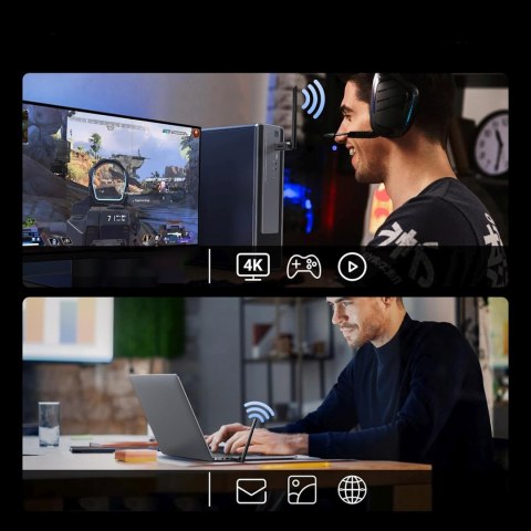 Karta sieciowa adapter bezprzewodowy WiFi 6 z Bluetooth 5.4 - czarny