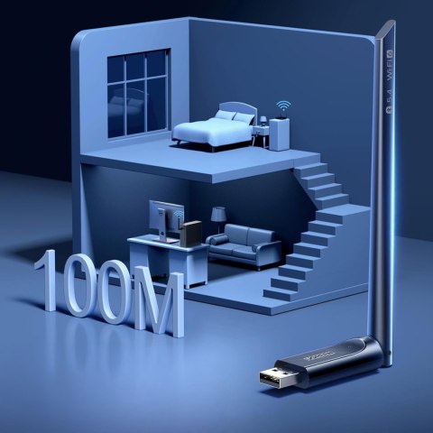 Karta sieciowa adapter bezprzewodowy WiFi 6 z Bluetooth 5.4 - czarny