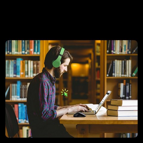 Myszka bezprzewodowa ergonomiczna optyczna 5 przycisków 1600 DPI - czarna