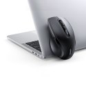 Myszka bezprzewodowa ergonomiczna optyczna 5 przycisków 1600 DPI - czarna