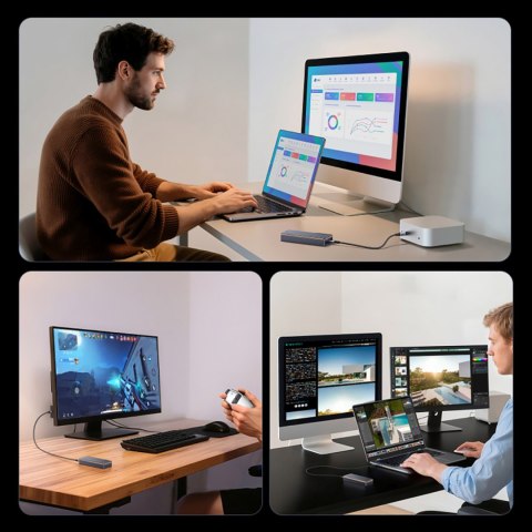 Obudowa na dysk M.2 NVMe SSD z chłodzeniem aktywnym USB4 40Gb/s - szara