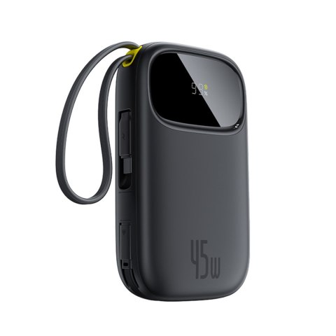 Powerbank 10000mAh 45W z kablami USB-C iPhone Lightning EnerFill FC31 - czarny