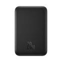 Powerbank indukcyjny 6000mAh 20W z kablem USB-C Magnetic Mini Air - czarny