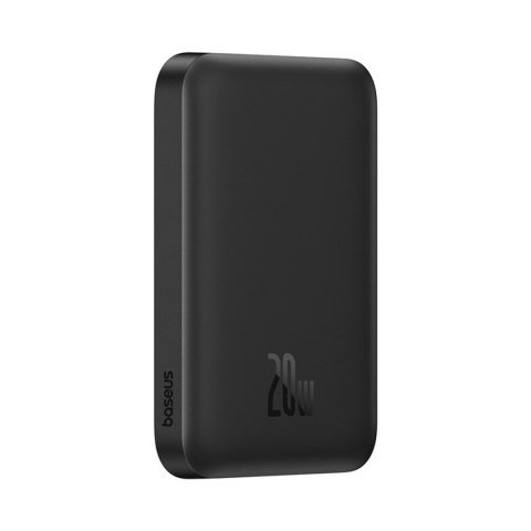 Powerbank indukcyjny 6000mAh 20W z kablem USB-C Magnetic Mini Air - czarny