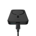 Powerbank indukcyjny 6000mAh 20W z kablem USB-C Magnetic Mini Air - czarny