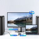 Switch przełącznik DisplayPort USB-C do USB-C - szary