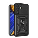Etui pancerne z osłoną aparatu ringiem do Samsung Galaxy S25 Hybrid Armor Camshield - czarne