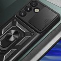 Etui pancerne z osłoną aparatu ringiem do Samsung Galaxy S25 Hybrid Armor Camshield - czarne