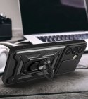 Etui pancerne z osłoną aparatu ringiem do Samsung Galaxy S25 Hybrid Armor Camshield - czarne