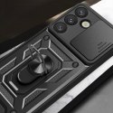 Etui pancerne z osłoną aparatu ringiem do Samsung Galaxy S25 Hybrid Armor Camshield - czarne