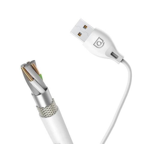 Kabel przewód USB-A - MicroUSB L4M 2.4A 1m - biały