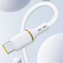 Kabel przewód USB-A - iPhone Lightning w silikonowym oplocie 30W 1m - biały