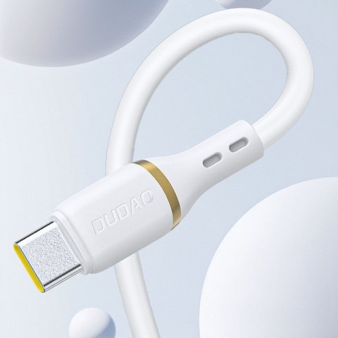 Kabel przewód USB-A - iPhone Lightning w silikonowym oplocie 30W 1m - biały