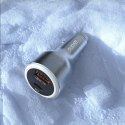Ładowarka samochodowa USB-A USB-C PD QC LED 120W - szary