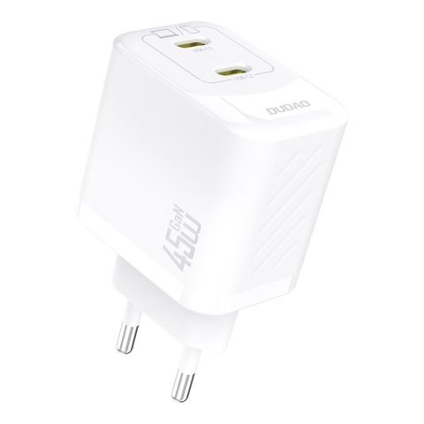 Ładowarka sieciowa 2xUSB-C GaN PD 45W - biała