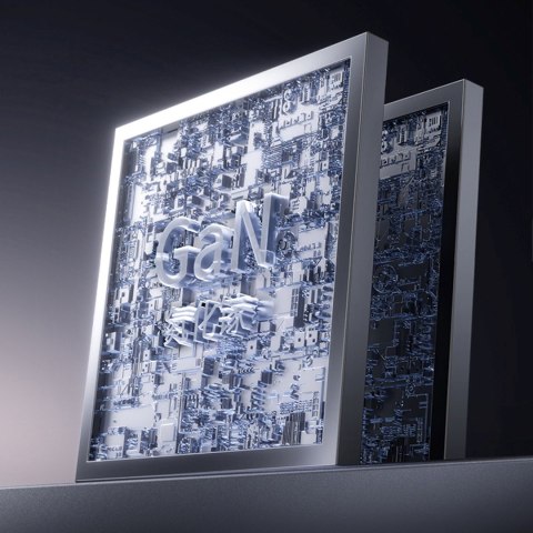 Ładowarka sieciowa 2xUSB-C z kablem USB-C GaN PD 45W - czarna