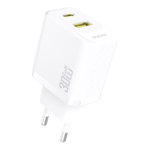 Ładowarka sieciowa USB-A USB-C GaN PD 30W - biała