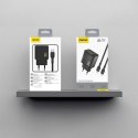 Ładowarka sieciowa USB-A USB-C z kablem USB-C PD QC 35W - czarna