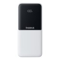 Powerbank 10000mAh 22.5W Lipow z wbudowanymi kablami USB-C iPhone Lightning - biały