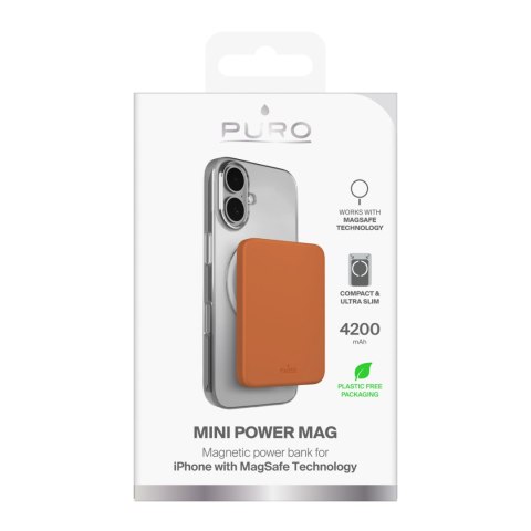 Powerbank magnetyczny ultracienki 4200mAh USB-C MagSafe - pomarańczowy