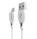 Przewód kabel USB-A - USB-C 2.1A 1m - biały