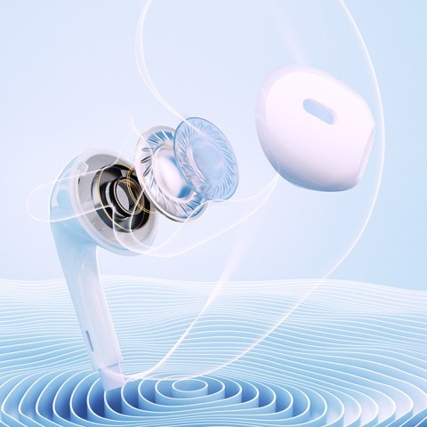 Słuchawki przewodowe douszne z pilotem i mikrofonem LH1 1.15m - białe