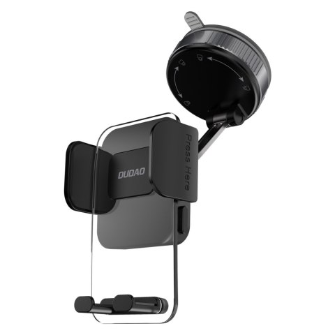 Uchwyt samochodowy do smartfona z przyssawką na deskę rozdzielczą - czarny