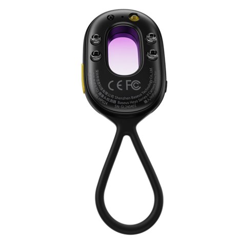Wykrywacz ukrytych kamer z alarmem mini latarką + kabel USB-A - USB-C - czarny