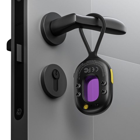 Wykrywacz ukrytych kamer z alarmem mini latarką + kabel USB-A - USB-C - czarny