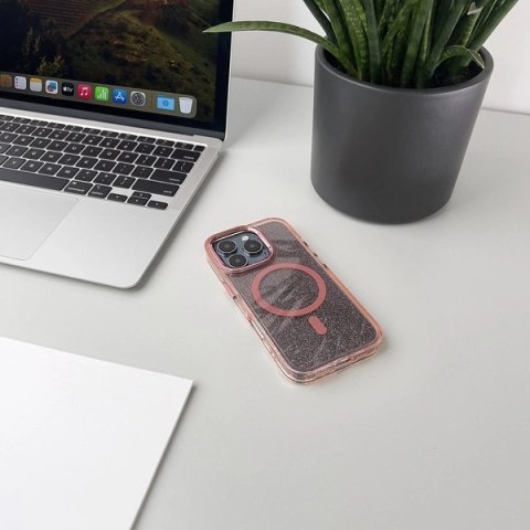 Etui brokatowe plecki na Samsung Galaxy A26 5G Glitter Case MagSafe - różowe