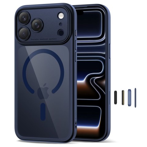Etui pokrowiec case na iPhone 17 Pro Magpeak Magsafe CC - przezroczysto-granatowe