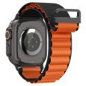 Pasek na zegarek Apple Watch 44 / 45 / 46 / 49 mm WBF1 - czarno-pomarańczowy