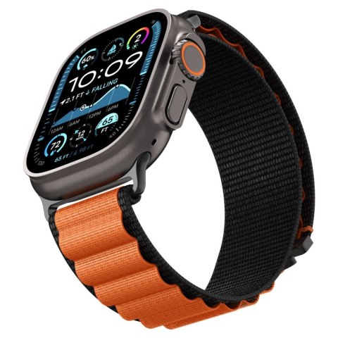 Pasek na zegarek Apple Watch 44 / 45 / 46 / 49 mm WBF1 - czarno-pomarańczowy
