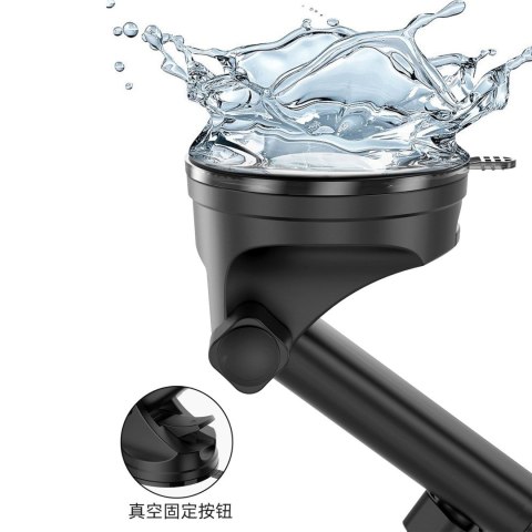 Uchwyt samochodowy grawitacyjny do smartfona z przyssawką na szybę deskę - czarny