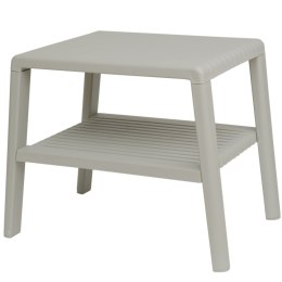 Wytrzymały stolik basenowy kawowy do ogrodu na taras z półką - BEŻOWY