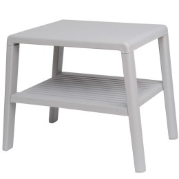 Wytrzymały stolik basenowy kawowy do ogrodu na taras z półką - SZARY