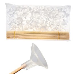 Patyczki drewniane z koszyczkami do mocowania balonów op.100szt. PB-40