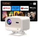 Projektor multimedialny FullHD 1080p LCD z głośnikami JBL WiFi L2 Plus - beżowy